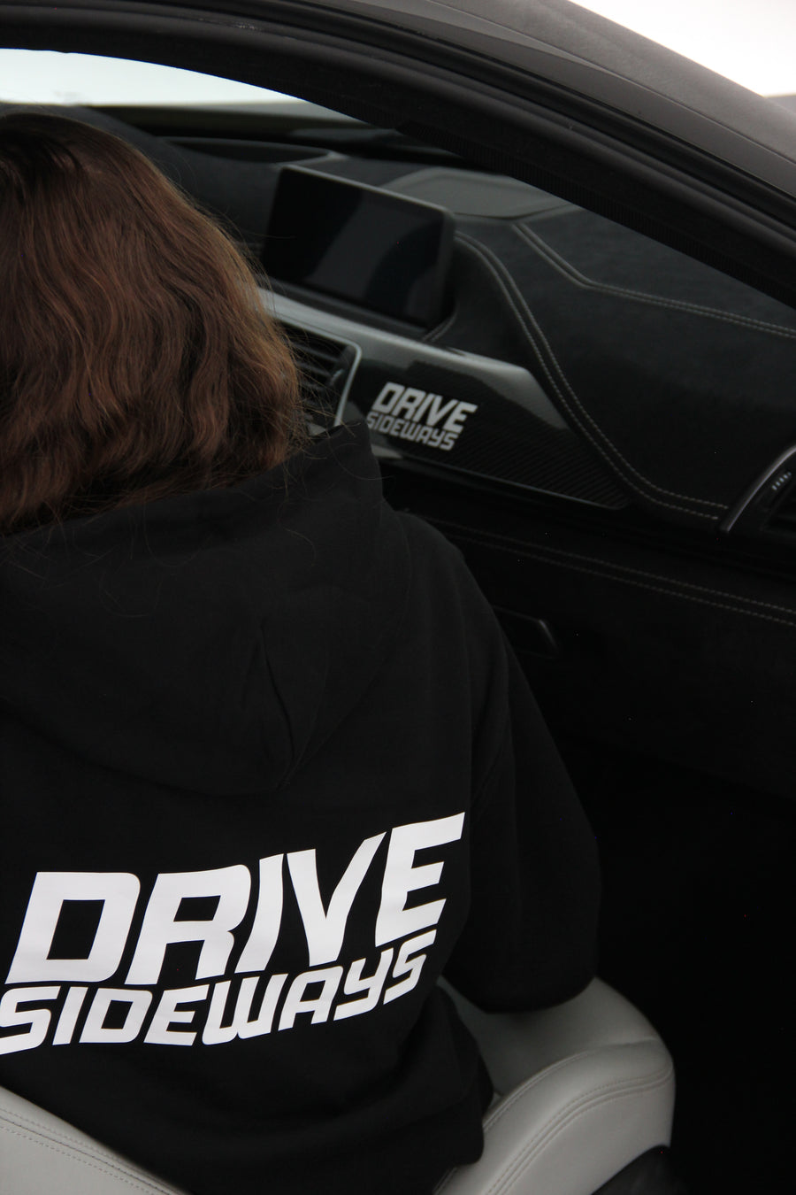 Drive Sideways Hoodie selkäprintti lähikuva