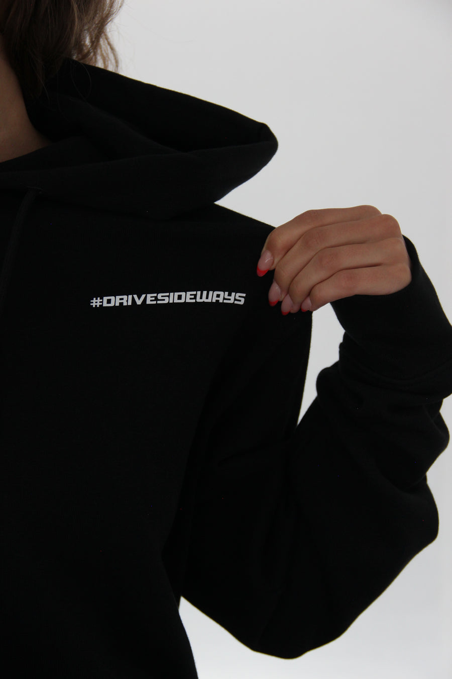 Drive Sideways Hoodie #DRIVESIDEWAYS rintaprintti lähikuva